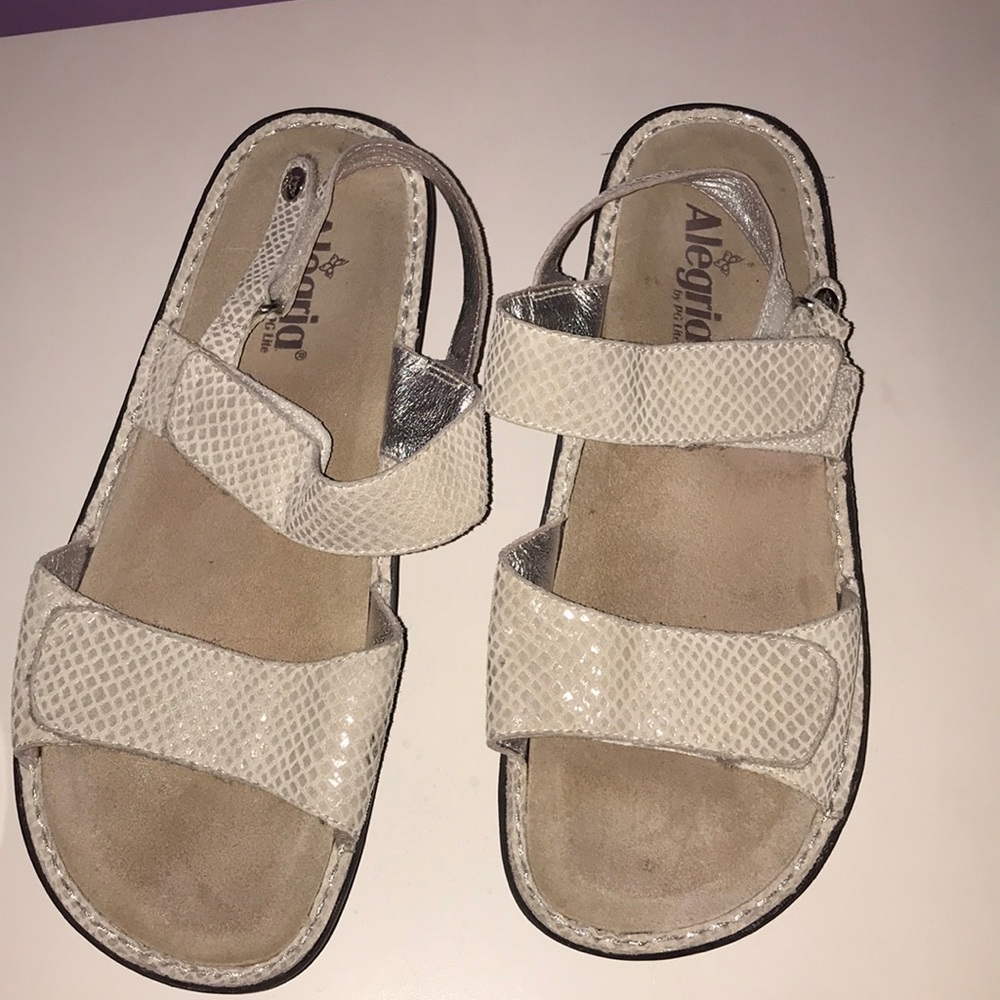 Alegria cream strappy sandals